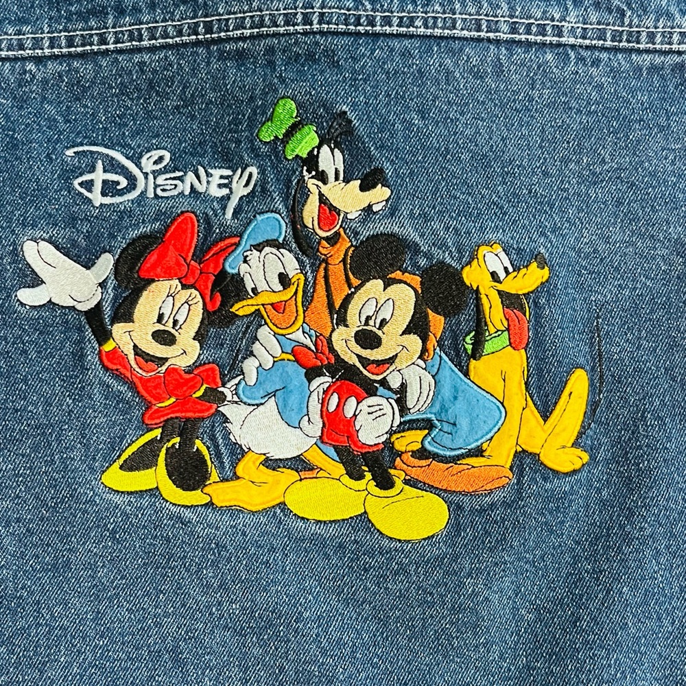 Vintage Disney Embroidered Denim Jacket Mickey Mouse & Friends